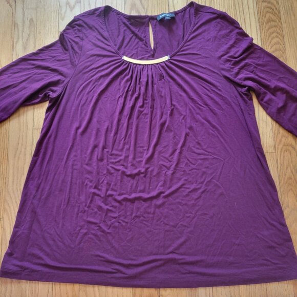 Lord & Taylor Womens Purple 3/4 Sleeve Top L - Picture 4 of 5